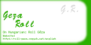 geza roll business card